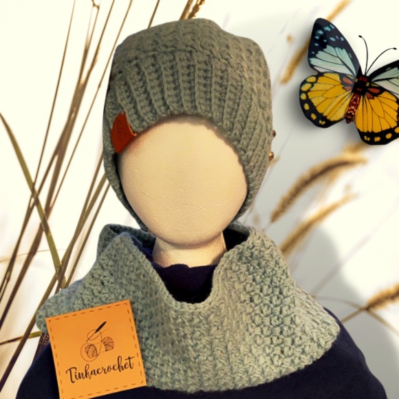 Sage Spice Hat and Cowl Set (Crochet) - Picture 1 of 5